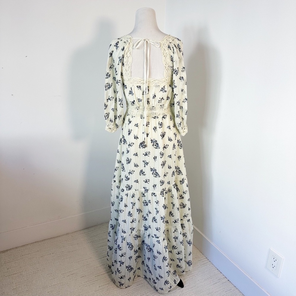 FREE PEOPLE Morning Meadows XS Pale Yellow Maxi Dress Fairycore Coquette Cottage - Picture 6 of 16